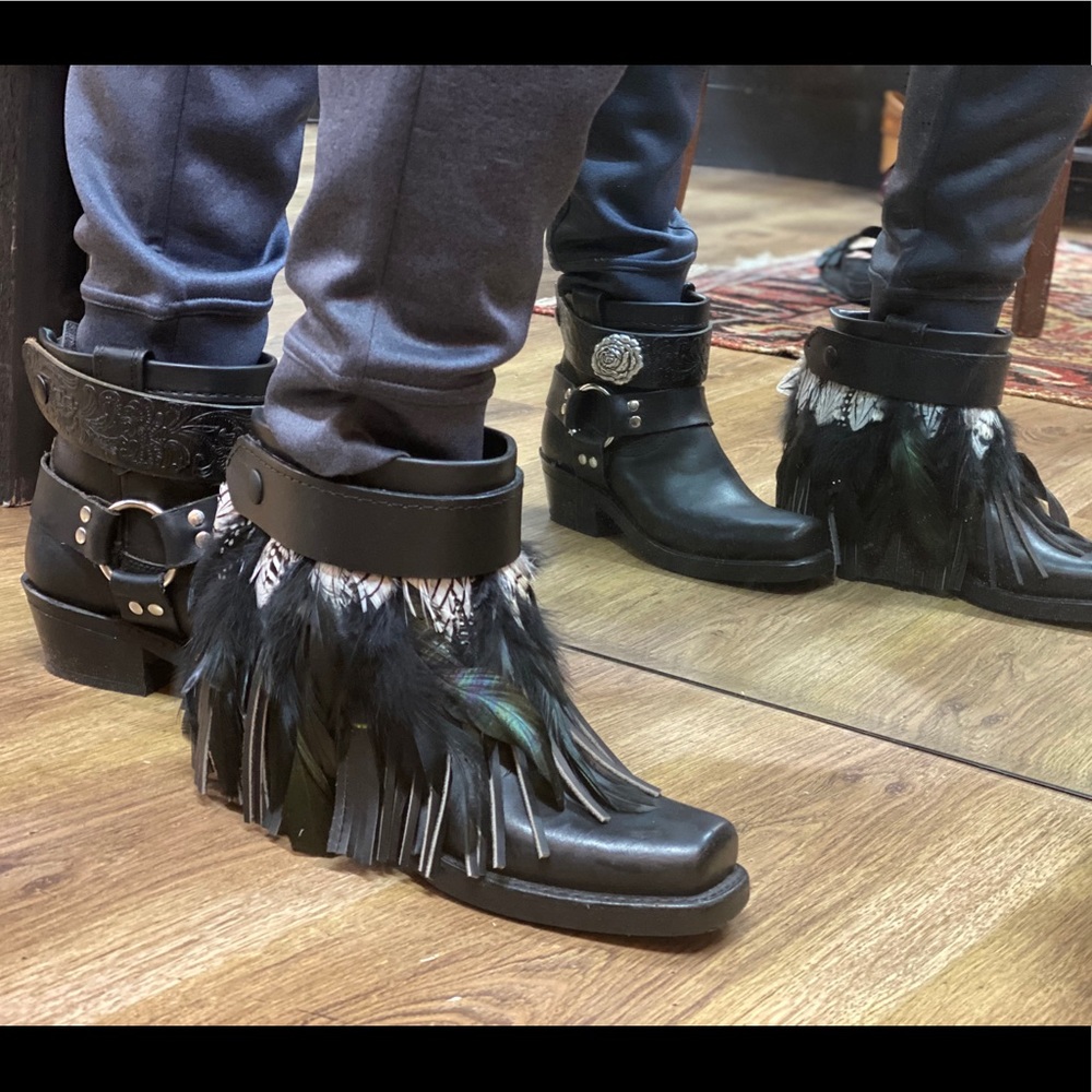 SOLD Size 6.5 upcycled FRYE boots, ankle boots